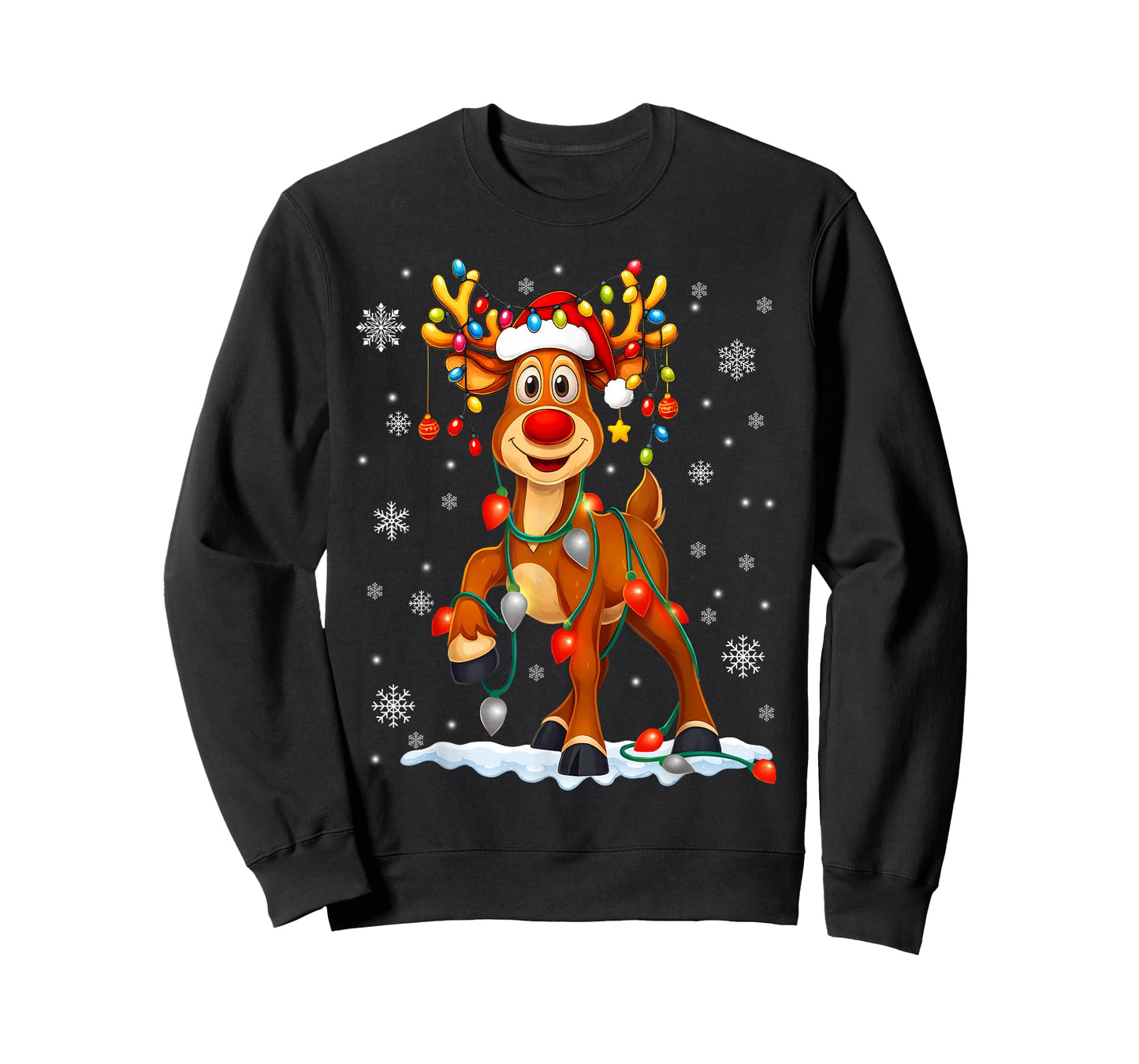 Funny Rudolph Reindeer Pjs Pajamas Christmas Men Women Kids T-Shirt