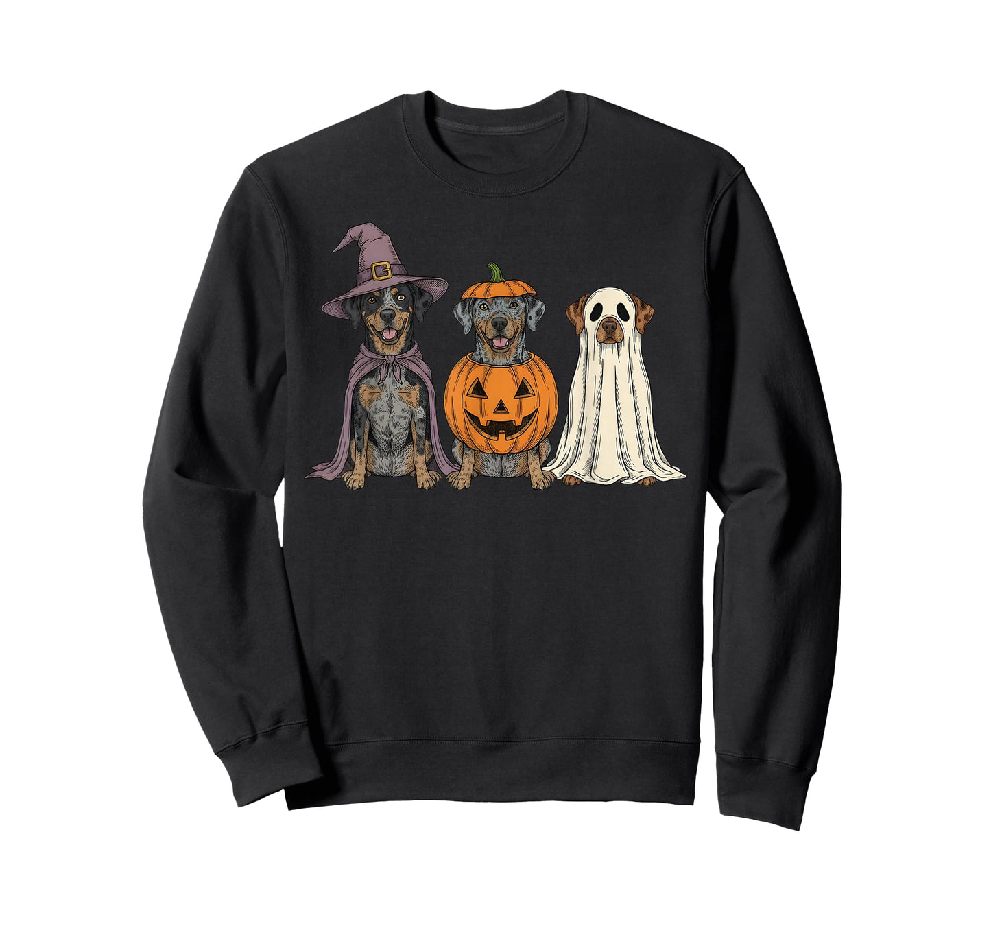 Spooky Ghost Catahoula Leopard Dog Pumpkin Halloween T-Shirt