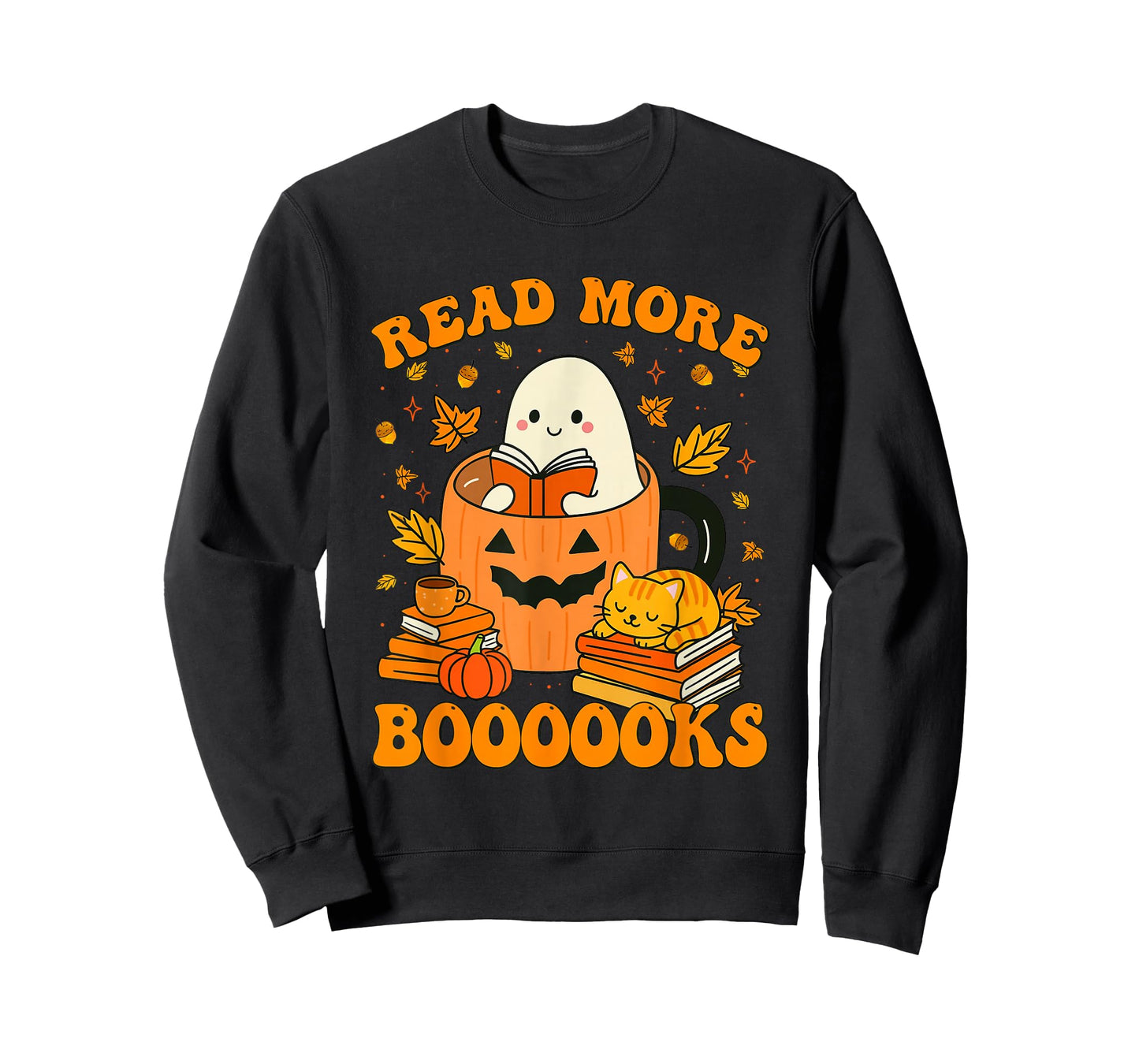Read More Books Cute Ghost Reading Book Lovers Halloween T-Shirt