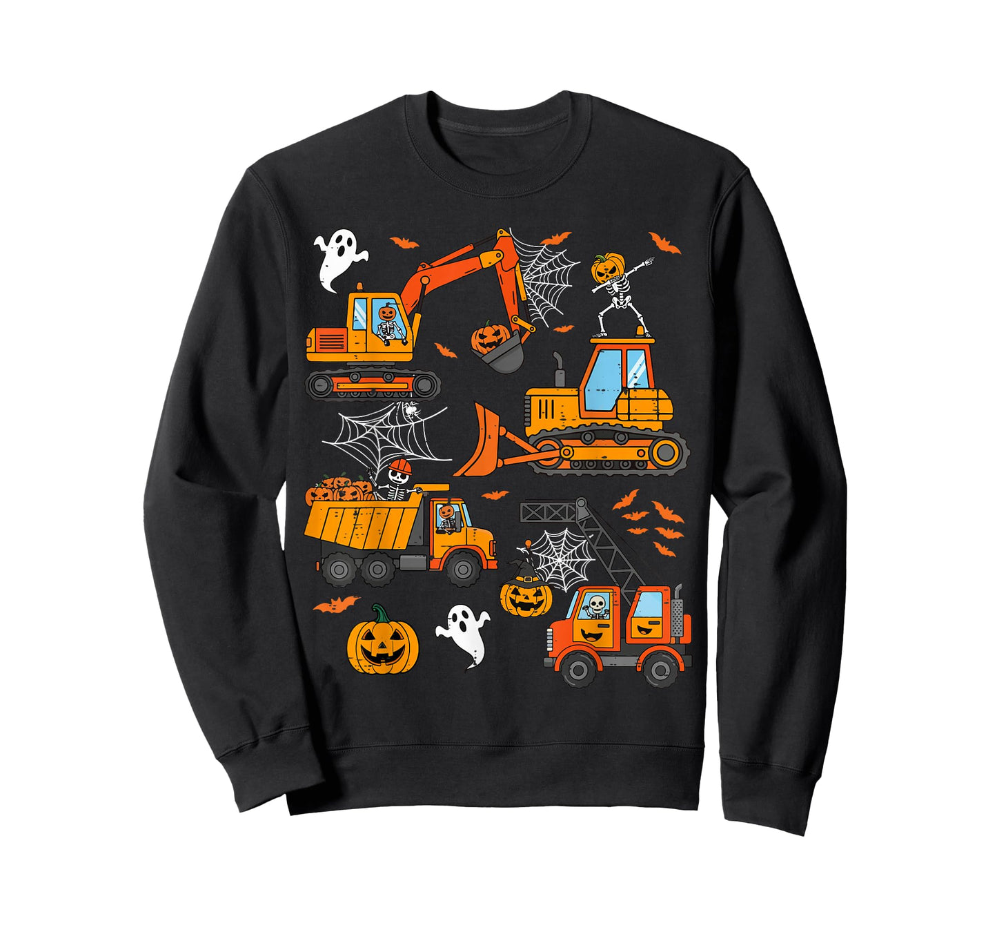 Spooky Construction Trucks Toddler Boys Halloween Costume T-Shirt