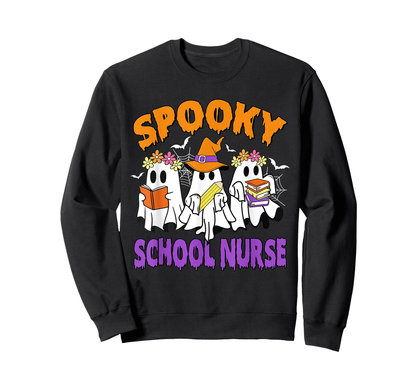 Spooky School Nurse Funny Ghost Halloween T-Shirt