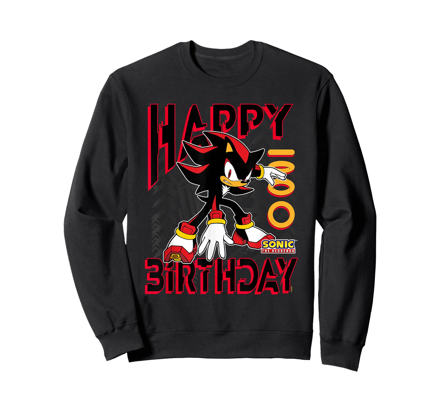 Sonic The Hedgehog Happy Birthday Shadow Grid Chest Poster T-Shirt