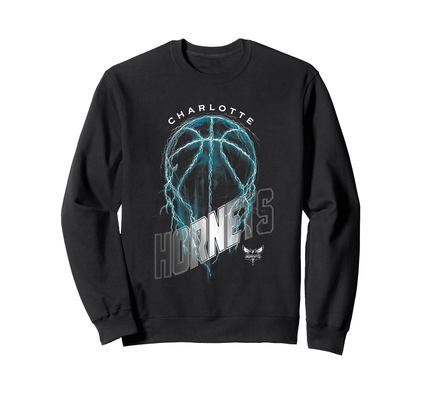 NBA Charlotte Hornets Lightning Bolt Basketball Logo T-Shirt
