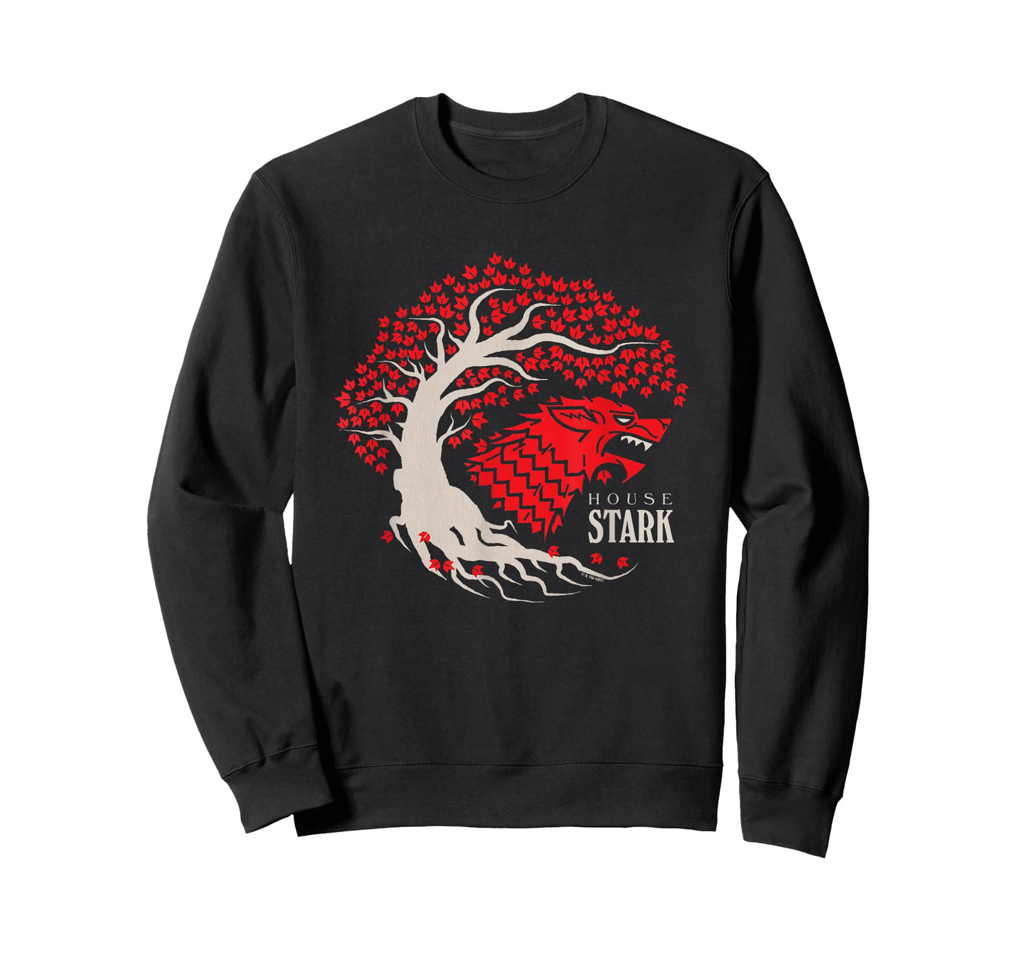 Game Of Thrones Iconic House Stark Epic Wolf Big Chest Logo T-Shirt