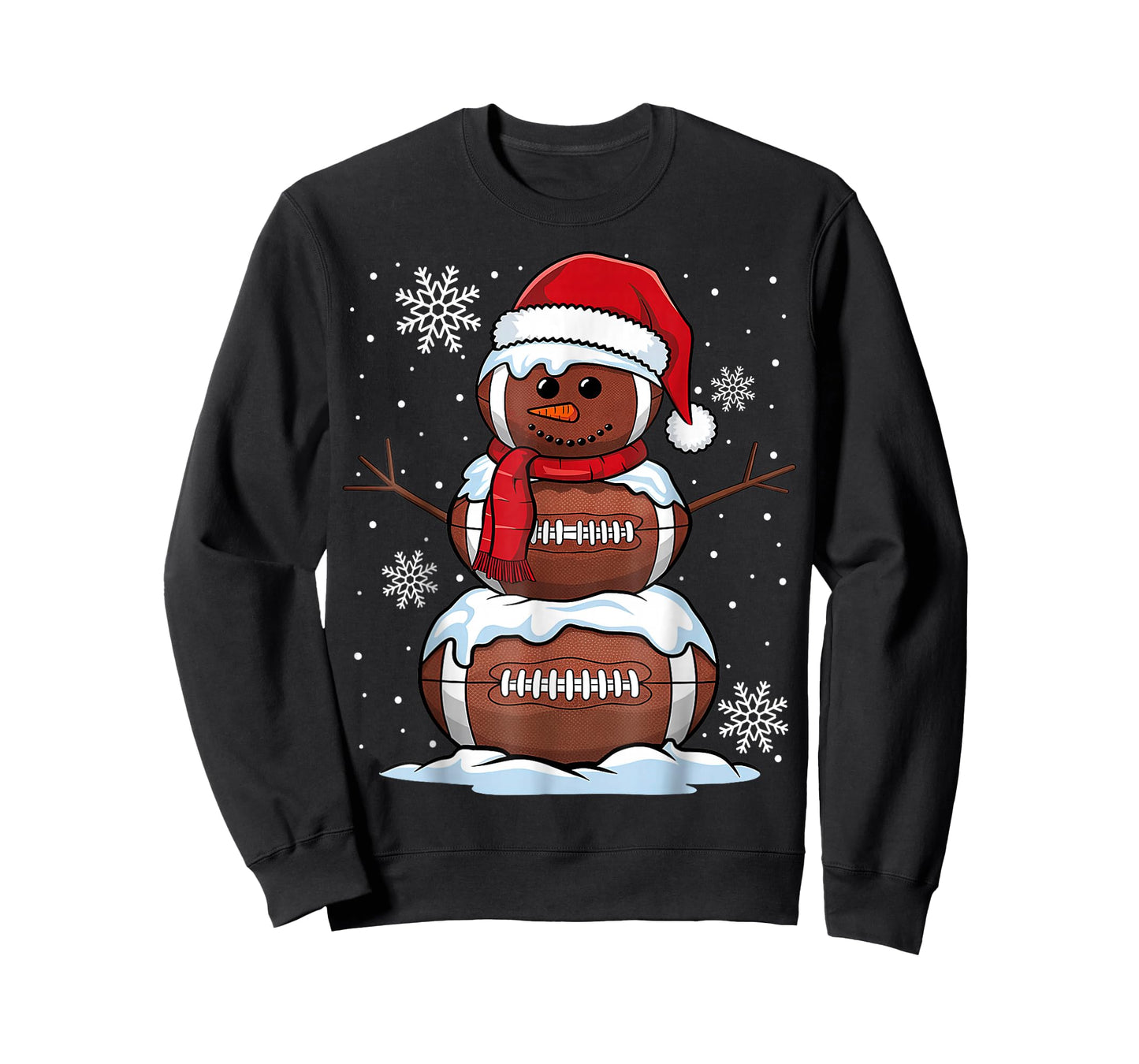 Merry Christmas Football Snowman Holiday Sports Xmas Pajamas T-Shirt