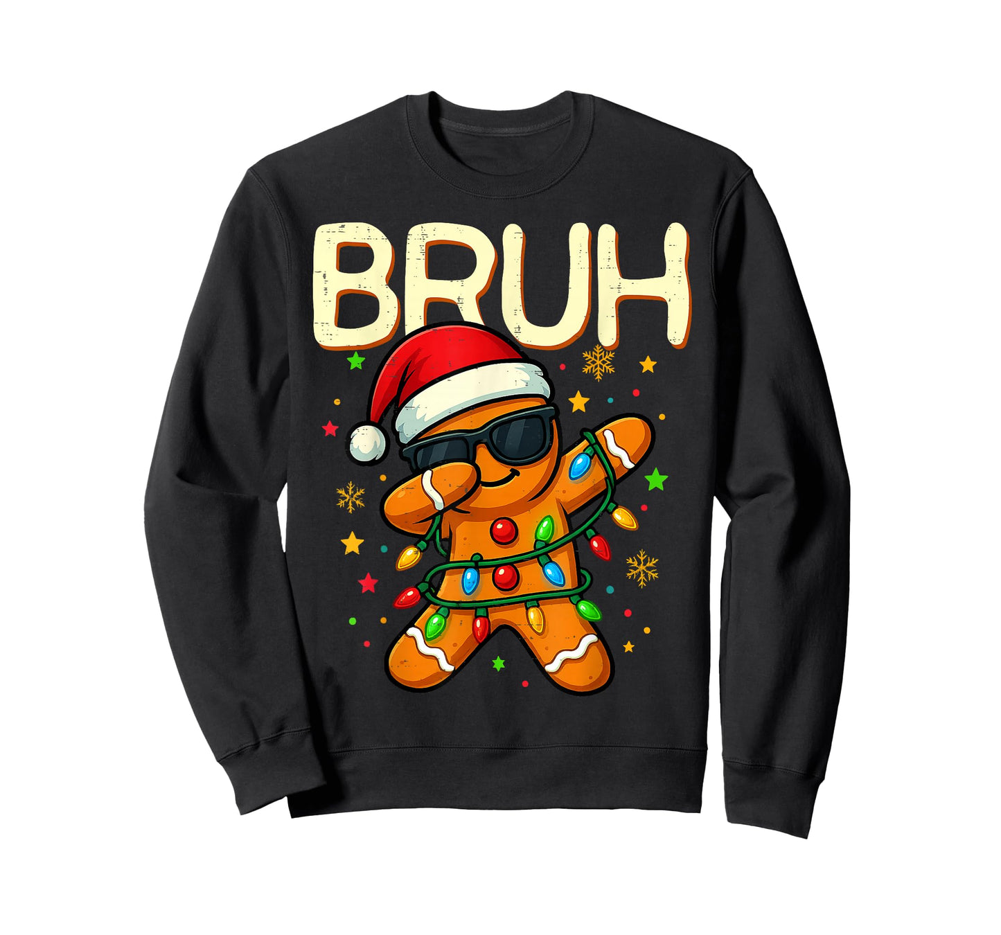 Bruh Christmas Gingerbread Man Funny Teens Boys Kids T-Shirt
