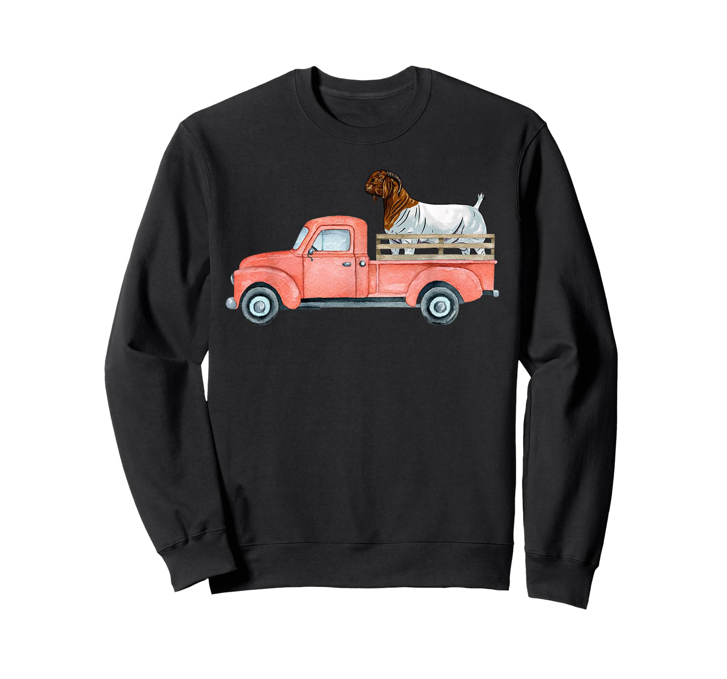 Boer Goat Buck in a Red Truck T-Shirt