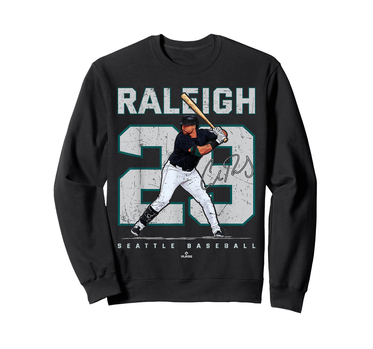 Number and Portrait Cal Raleigh Seattle Baseball MLBPA T-Shirt