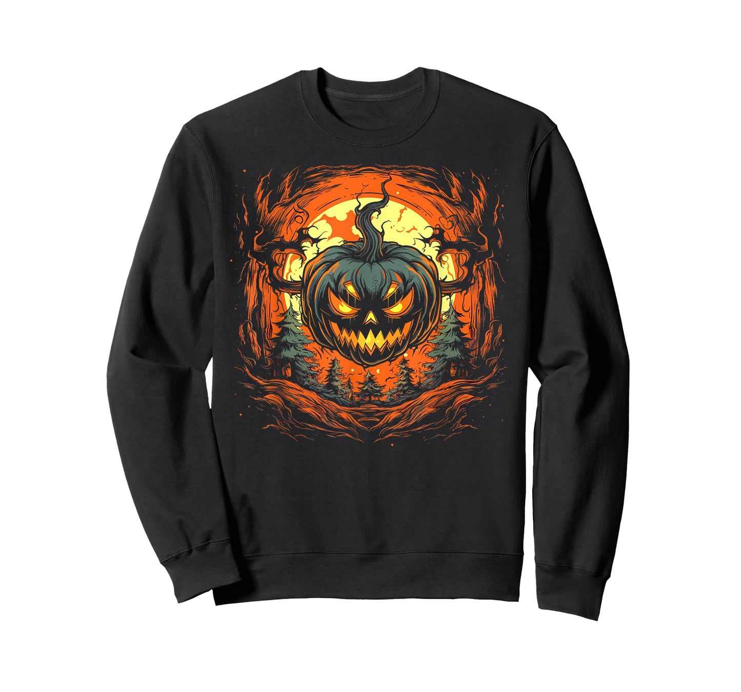 Pumpkin Jack o Lantern Demon Monster Scary Halloween Graphic T-Shirt