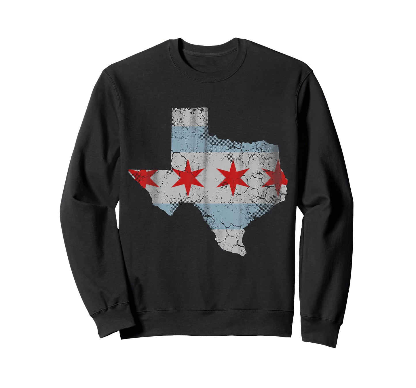 Texas Chicago Flag Vintage Distressed T-Shirt