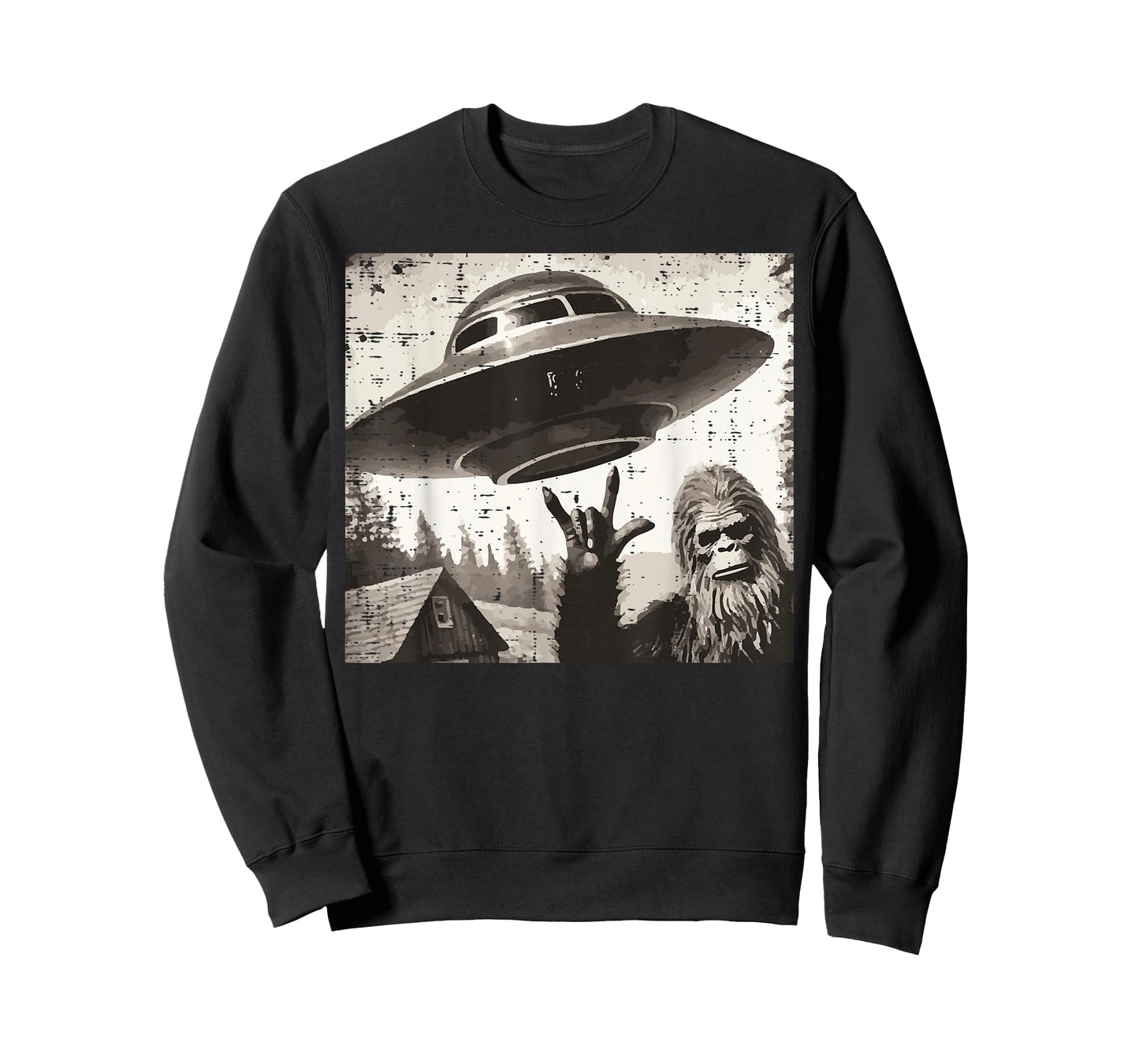 Bigfoot Alien Ufo Selfie Sasquatch Rocker Men Boys Kids T-Shirt