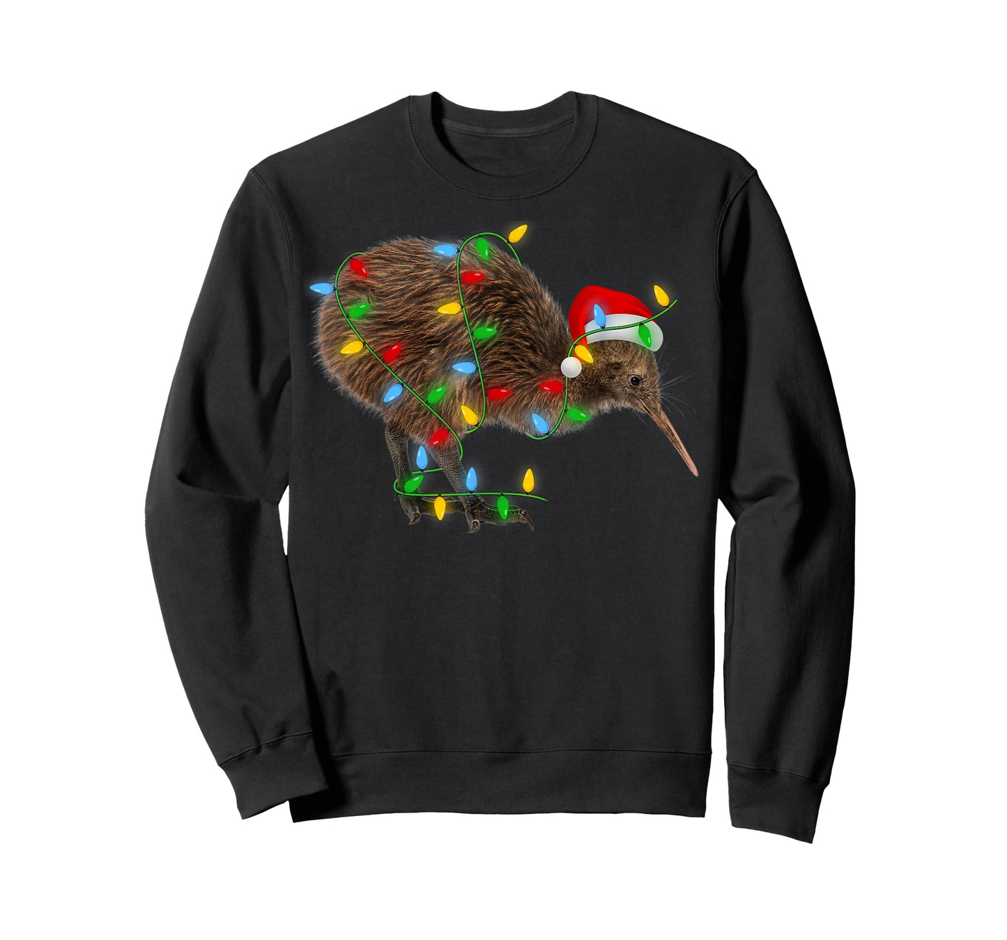 Kiwi Bird Xmas Lighting Holiday Santa Kiwi Christmas T-Shirt
