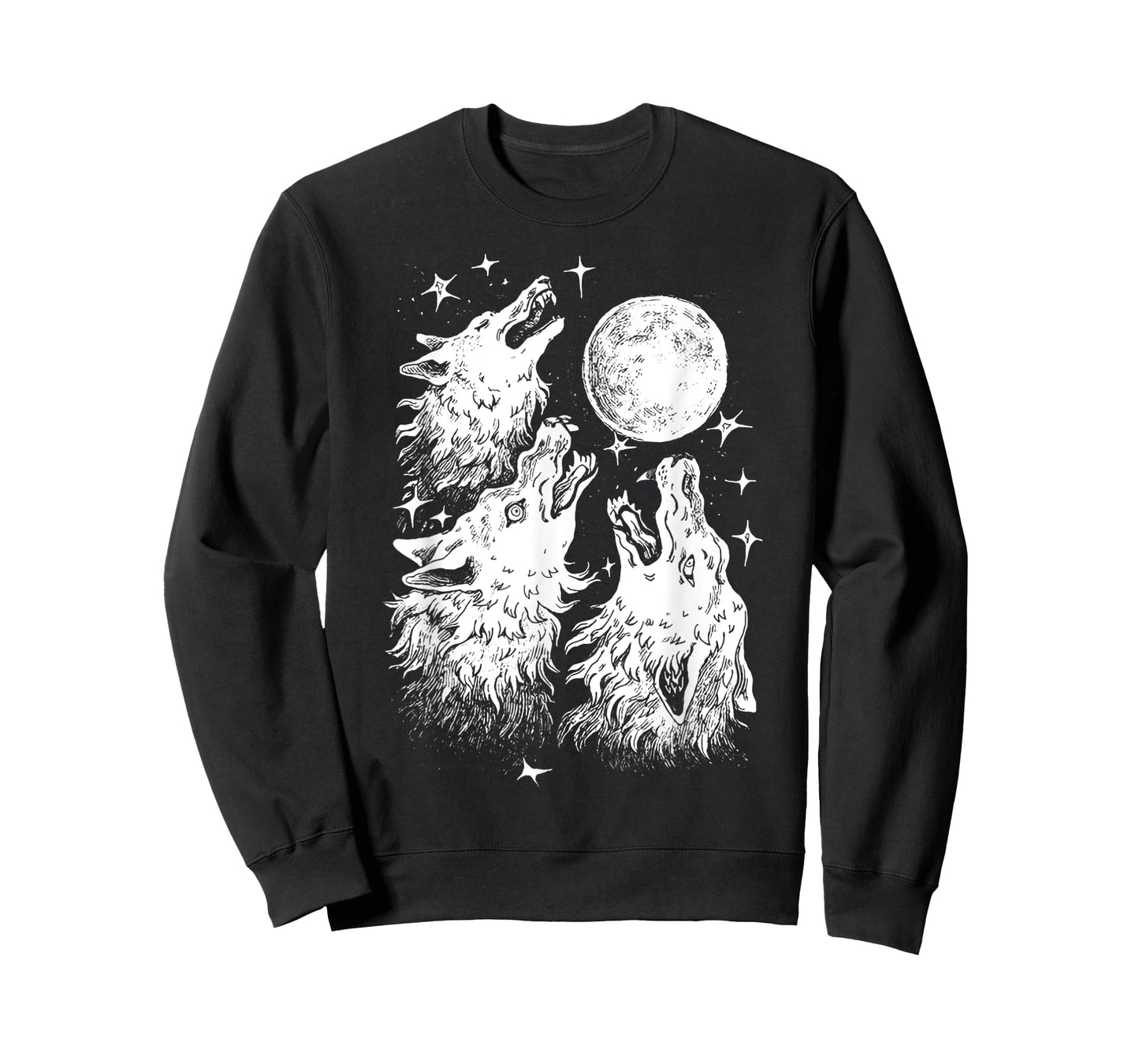 Three Wolves Howling at the Moon - Wolf Lover T-Shirt