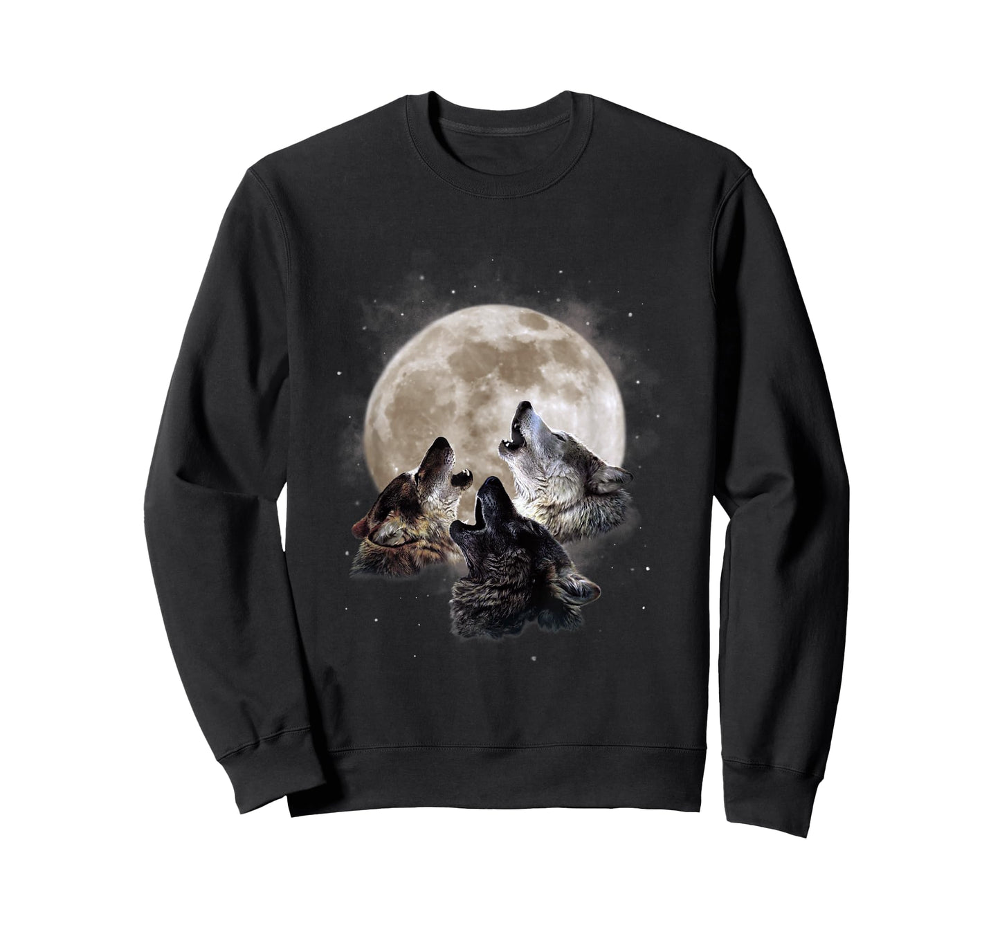 Three Wolves Howling at the Moon - Wolf Lover T-Shirt