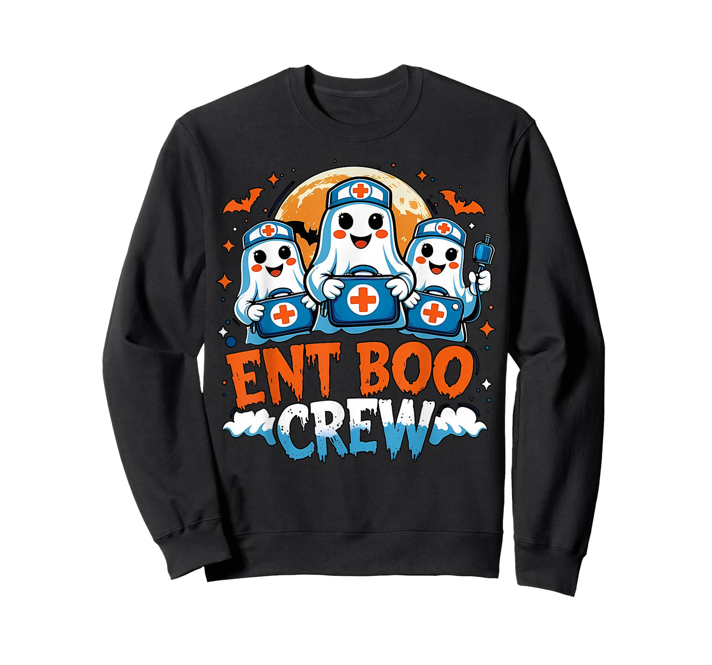 Spooky ENT Boo Crew Nurse Halloween Ghost Otolaryngology T-Shirt