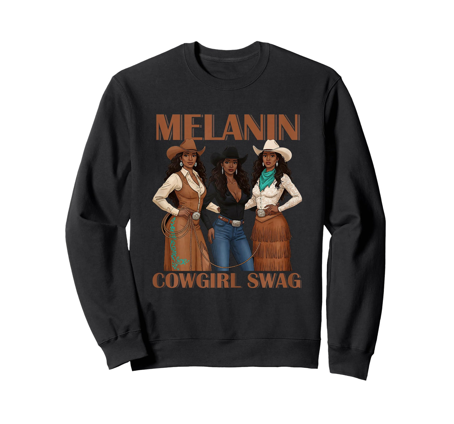 Let's Go Girls Retro Western Country Melanin Cowgirl Swag T-Shirt