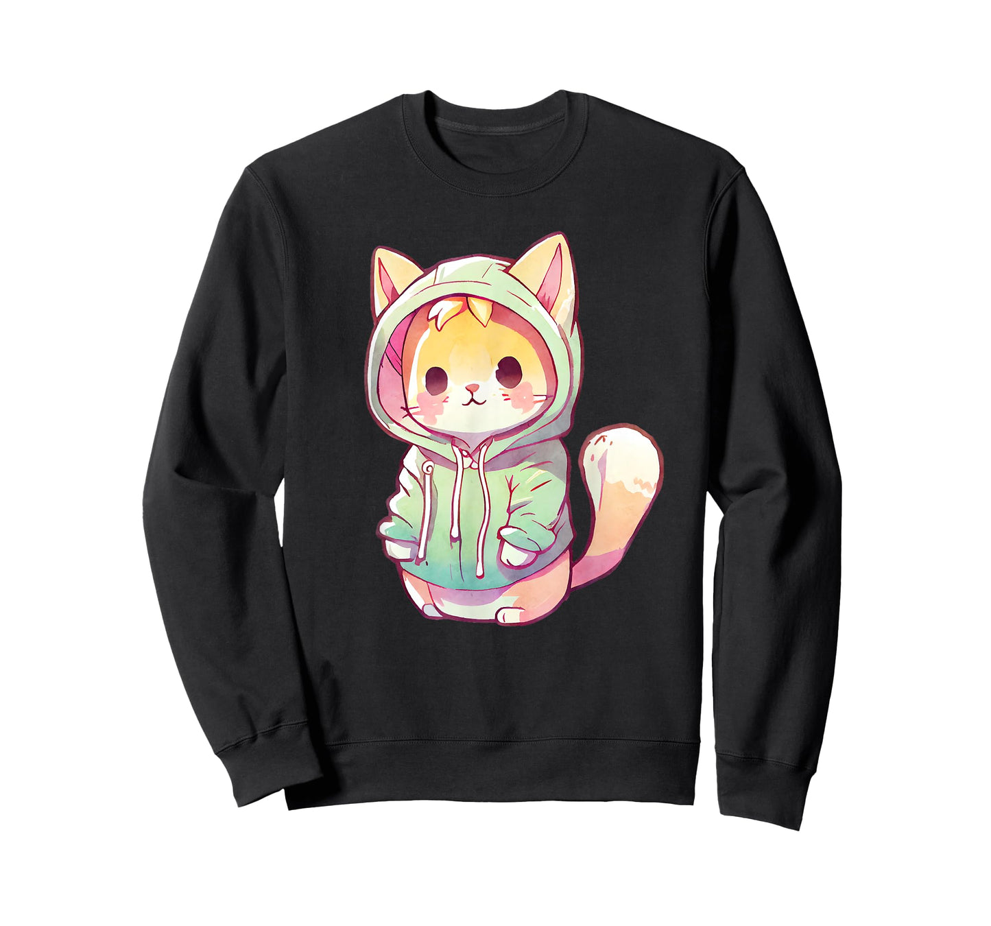 Cute Cartoon Cat in clothes Adorable Anime Kitten Men Women Kids T-Shirt