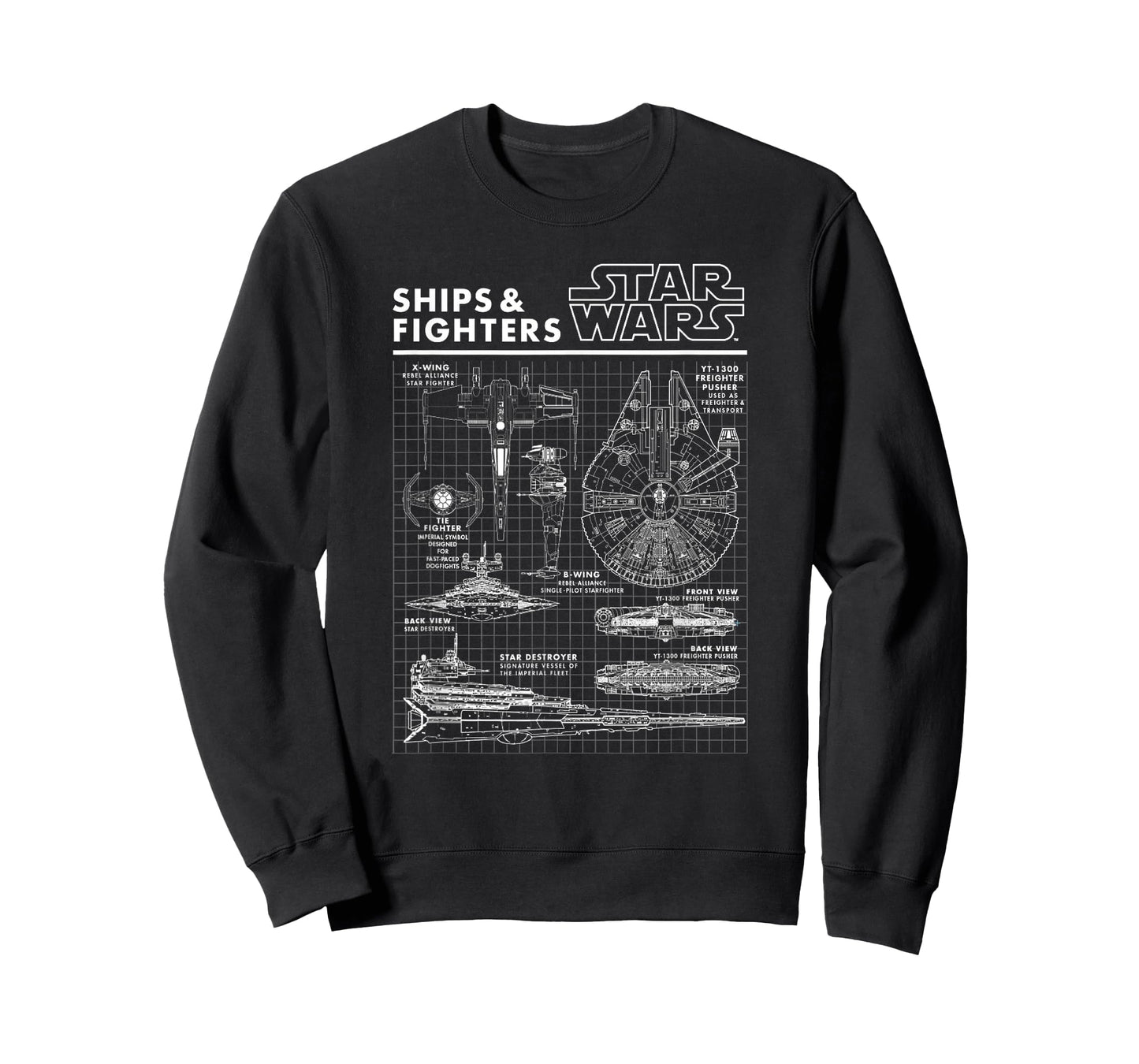 Star Wars Classic Falcon Death Star Ships & Fighters Plane T-Shirt