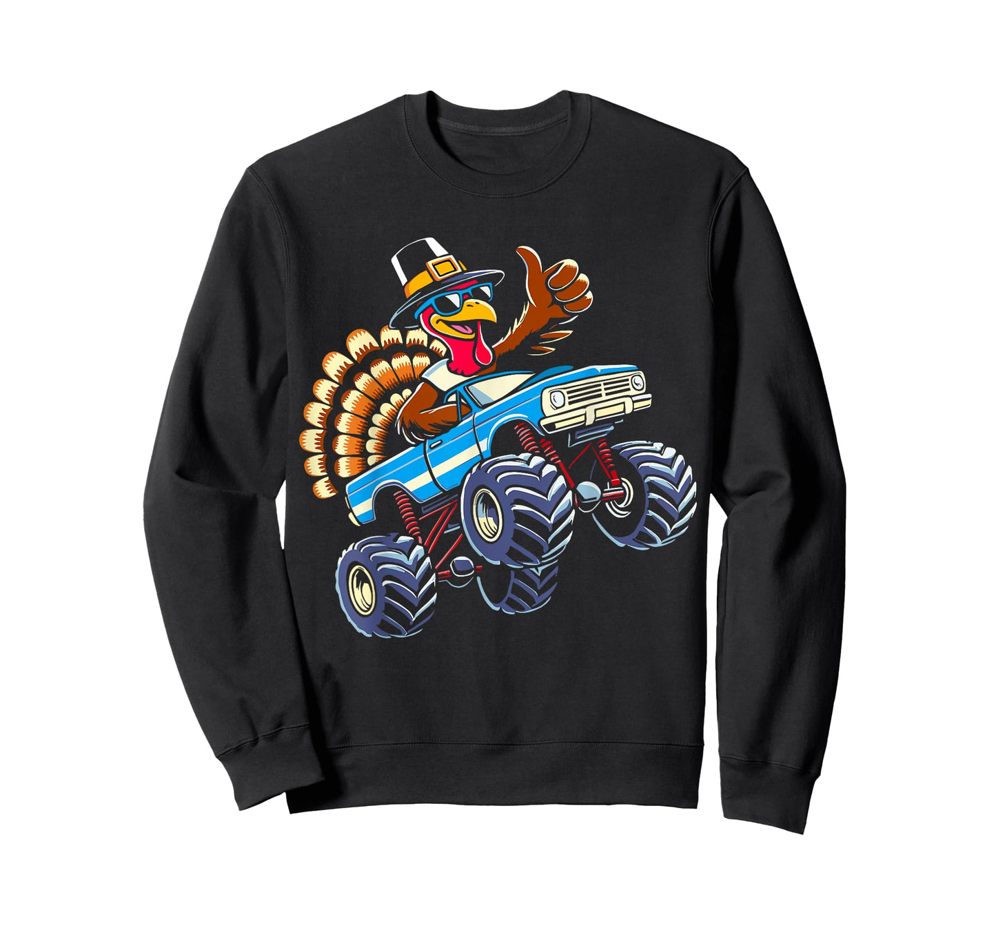 Turkey riding monster truck for boys kids thanksgiving T-Shirt
