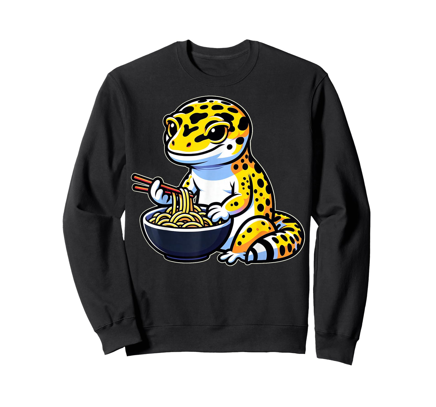 Kawaii Leopard Gecko Lover Gifts Leopard Gecko Eating Ramen T-Shirt