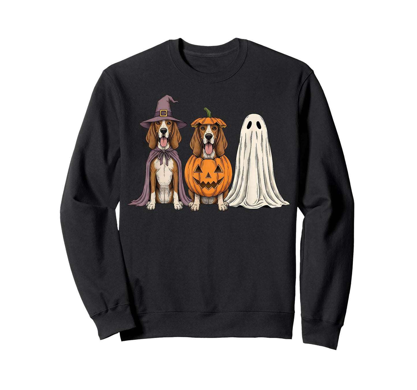 Spooky Ghost Coonhound Pumpkin Halloween Dog Lover T-Shirt