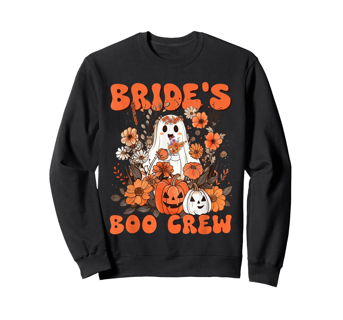 Bride's Boo Crew Floral Ghost Bachelorette Wedding Halloween T-Shirt
