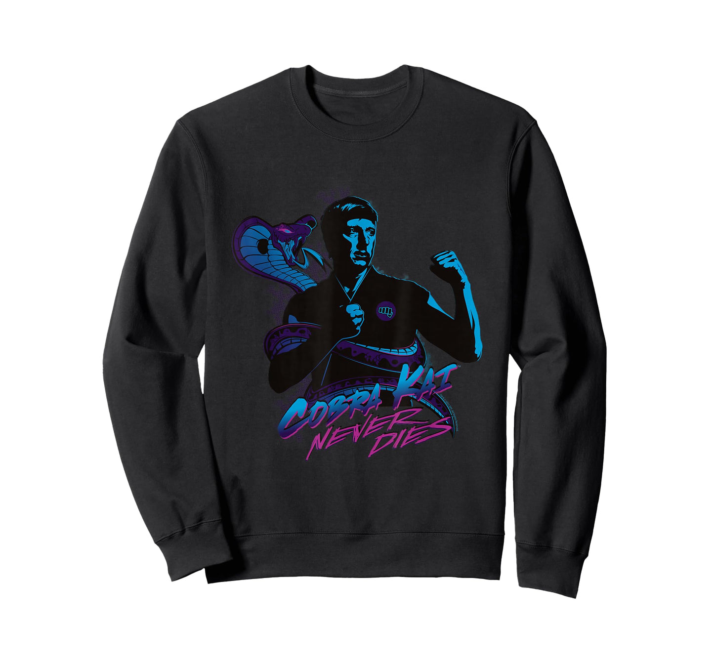 Cobra Kai Never Dies Johnny Blue Silhouette TV Show T-Shirt