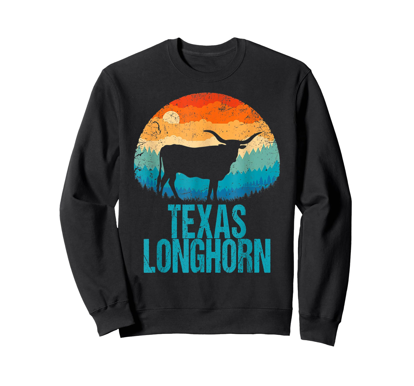 Texas Longhorn Cow Vintage Texan Cattle Herd Retro Star T-Shirt