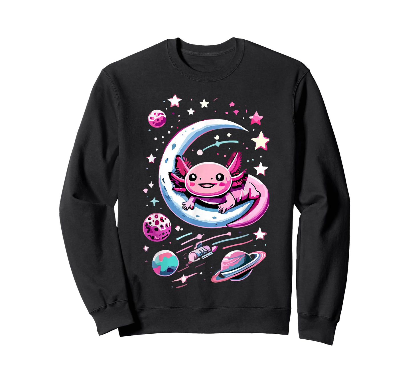 Space Adventure Kawaii Axolotl T-Shirt