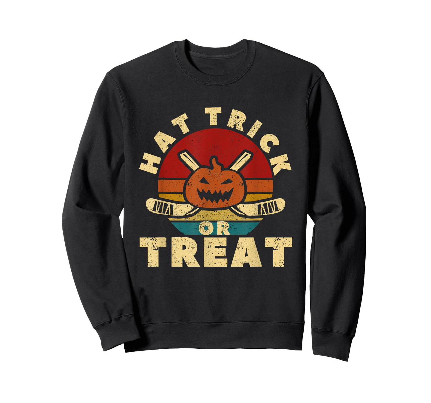 Ice Hockey Player Coach Halloween Pumpkin Hat Trick Or Treat T-Shirt