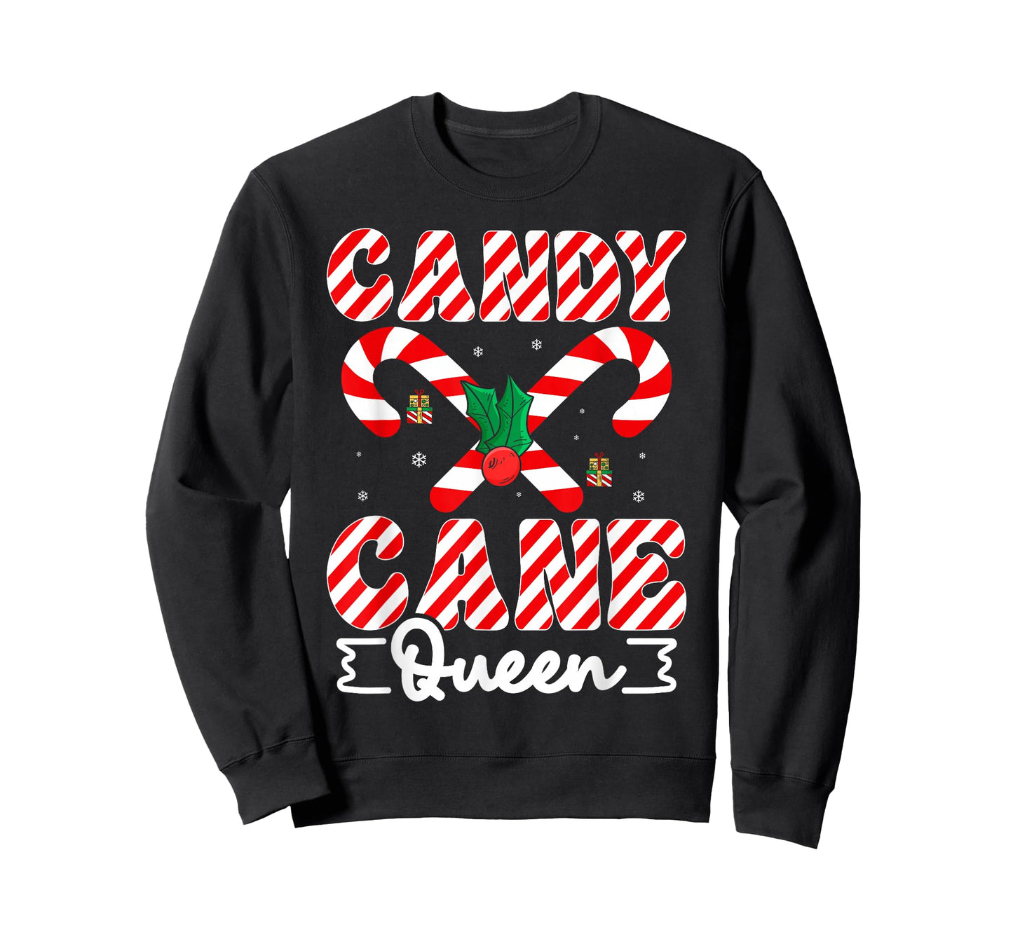 Funny Christmas Candy Cane Queen Matching Family Christmas T-Shirt