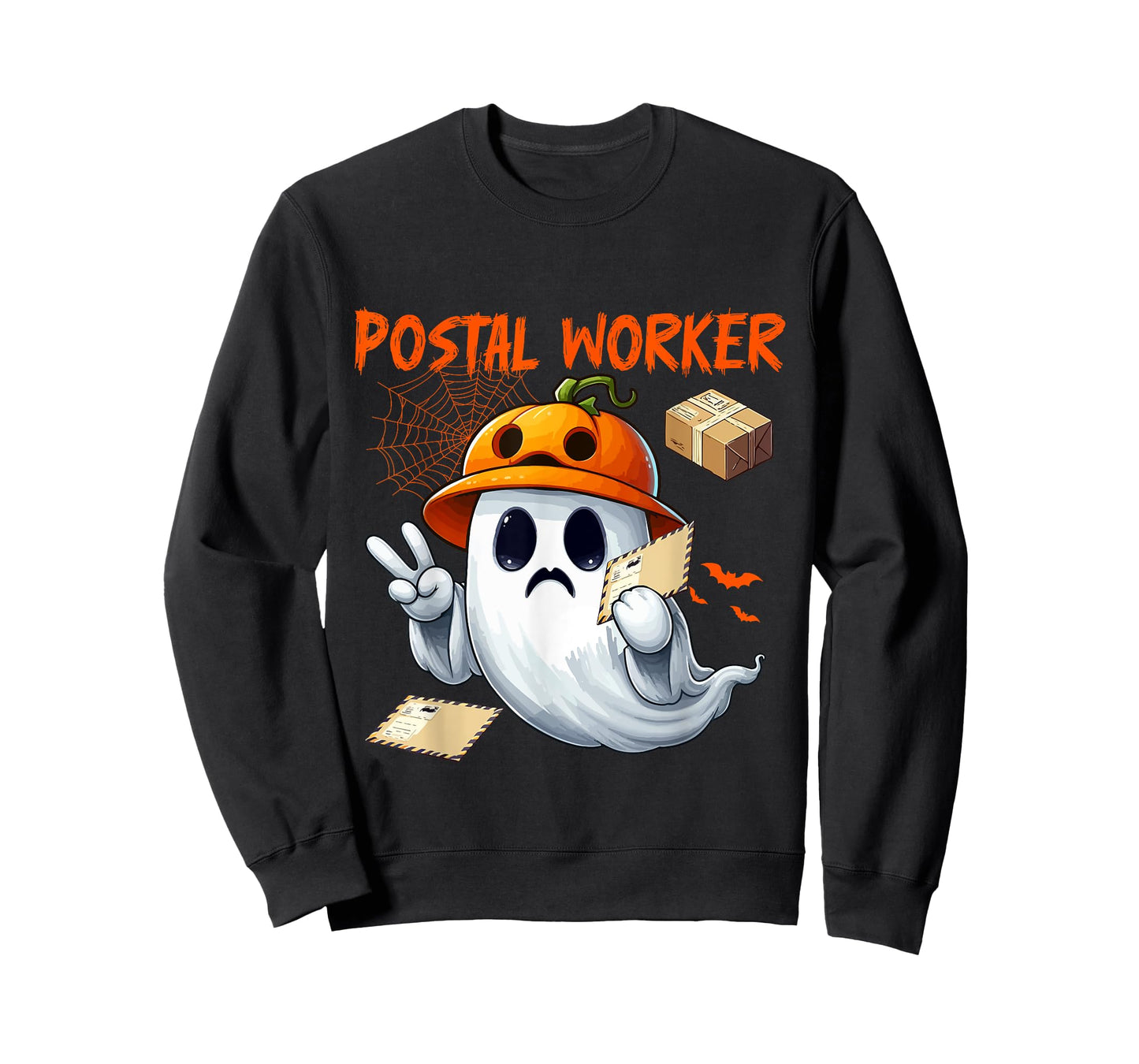 Postal Worker Job Halloween Ghost Boo Pumpkin Matching Team T-Shirt