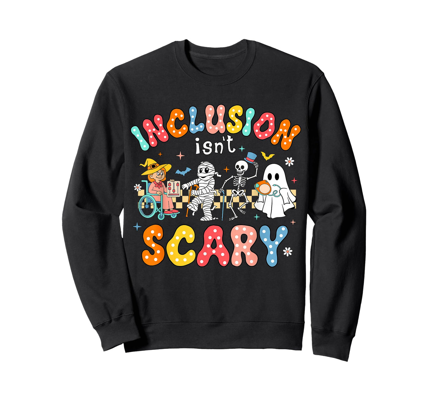 Inclusion Isn't Scary Ghost Mummy Halloween SLP Sped Teacher T-Shirt