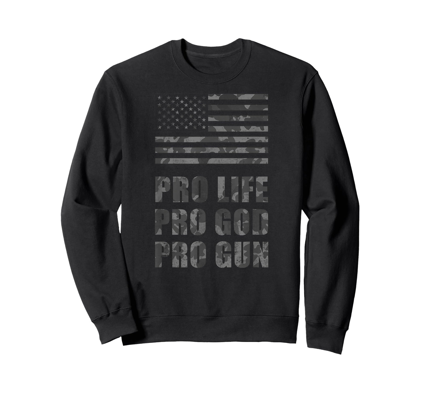 Pro Life Pro God Pro Gun - Right to Bear Arms Supporter Flag T-Shirt