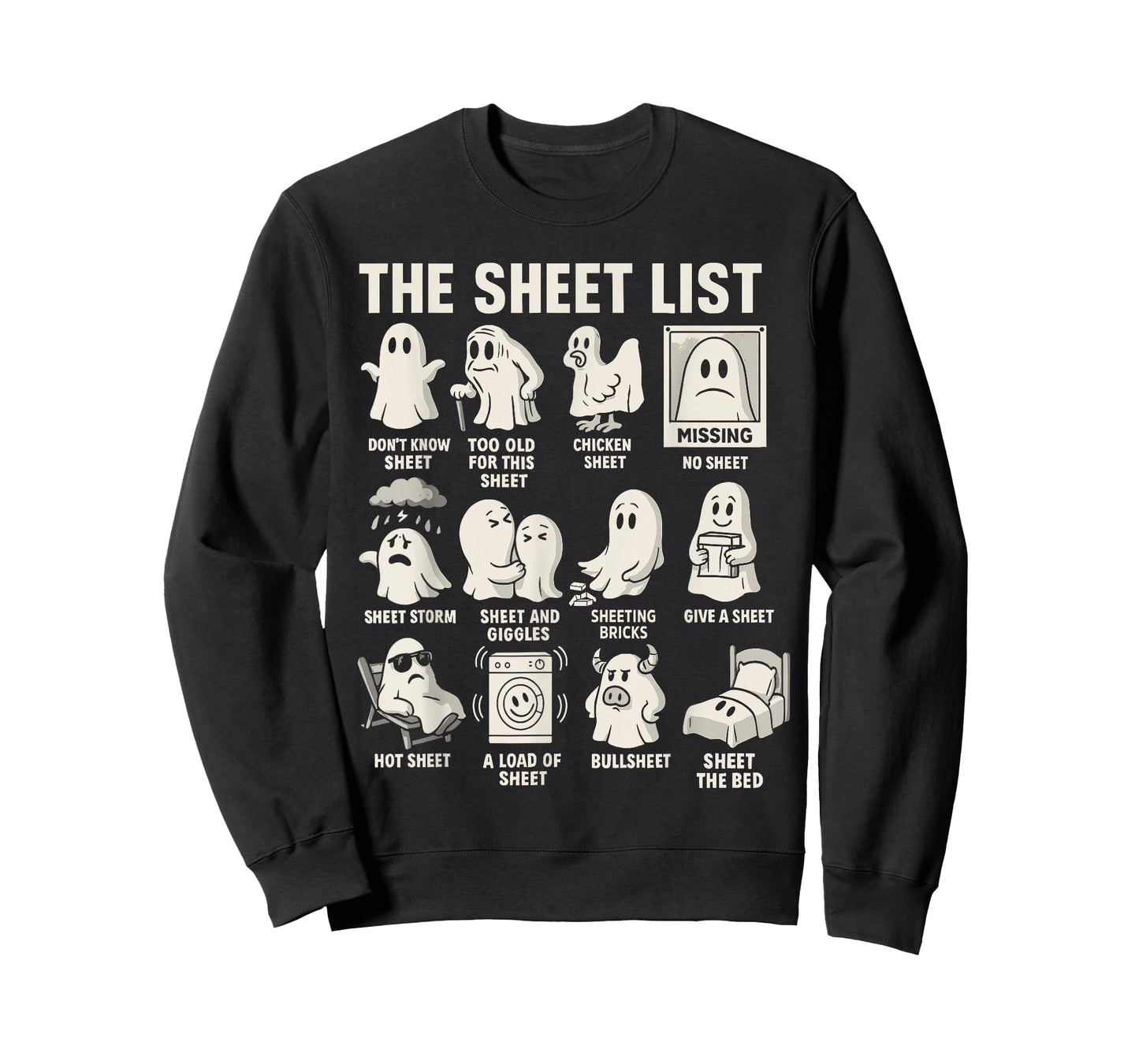 Ghost Halloween Costume, The Sheet List Shirt Funny Boo T-Shirt