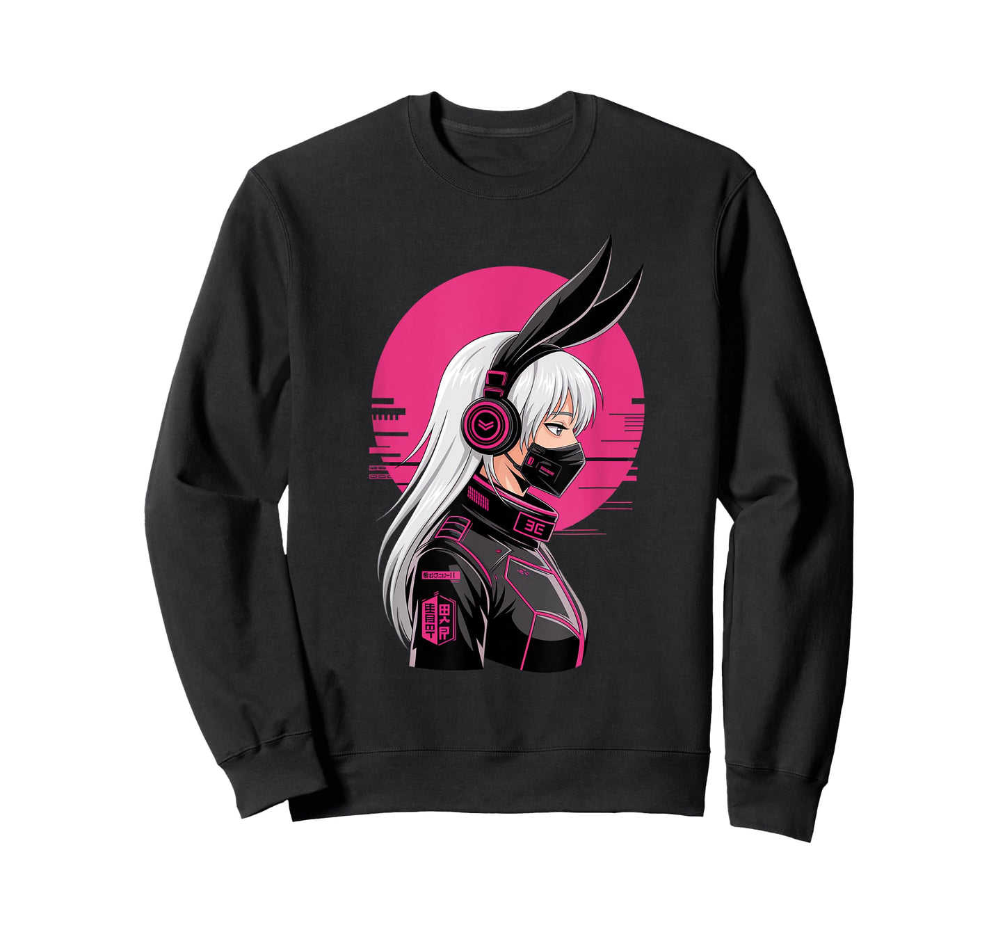 Cyberpunk Girl With Mask Sci-fi Anime Manga Cat Ears Girl T-Shirt