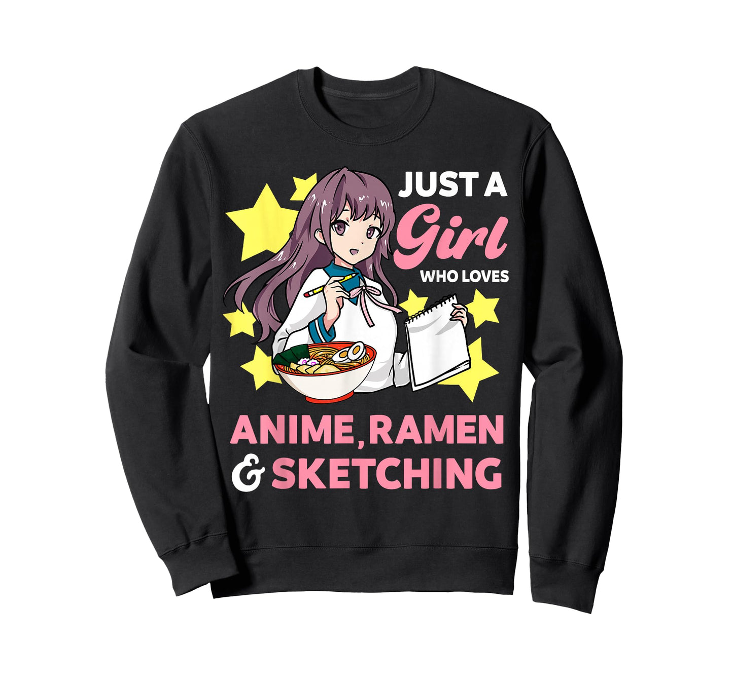 Just A Girl Who Loves Anime Ramen and Sketching Drawing Art T-Shirt