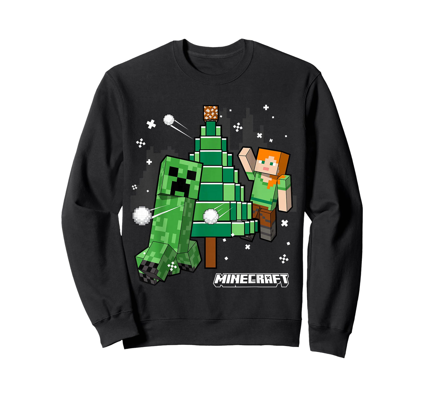 Minecraft Christmas Tree Snowball Fight With Alex T-Shirt