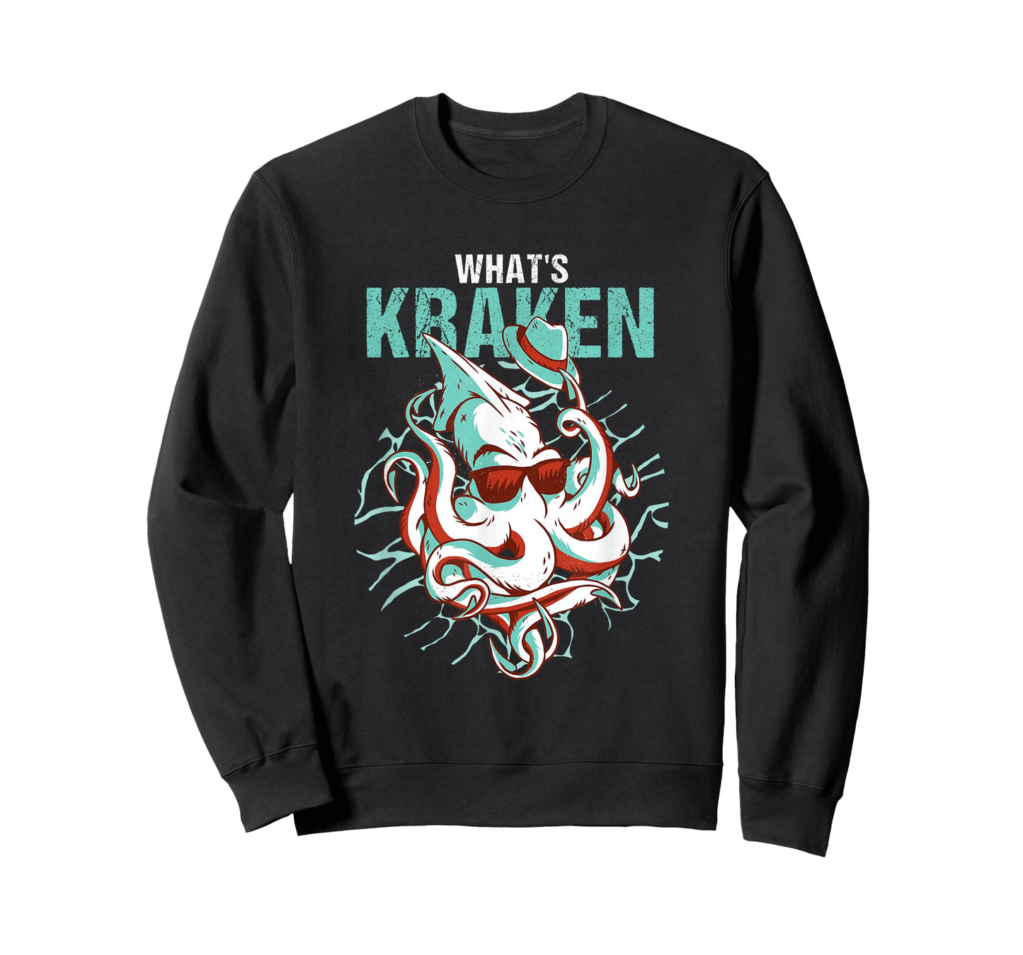 Kraken Ocean Monster Diver Surfer Beach Lover What's Kraken T-Shirt