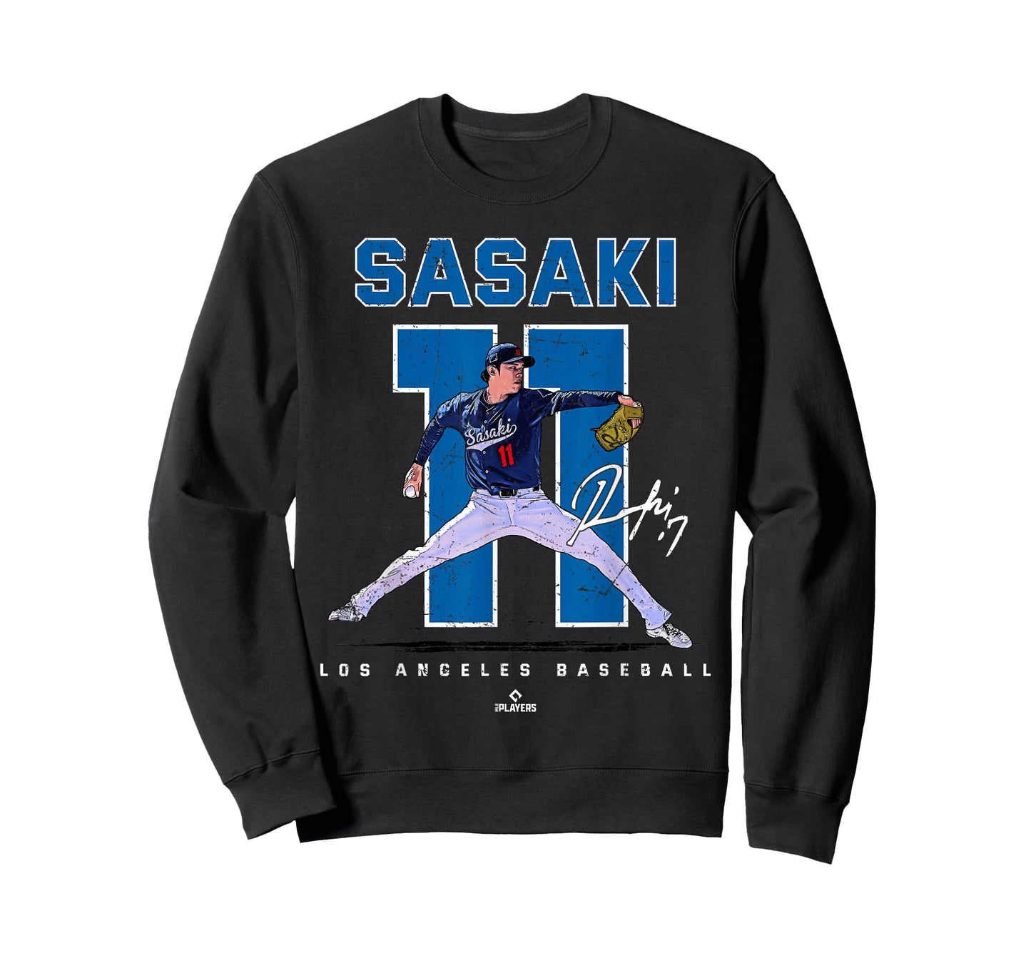 Number and Portrait Roki Sasaki Los Angeles Baseball MLBPA T-Shirt