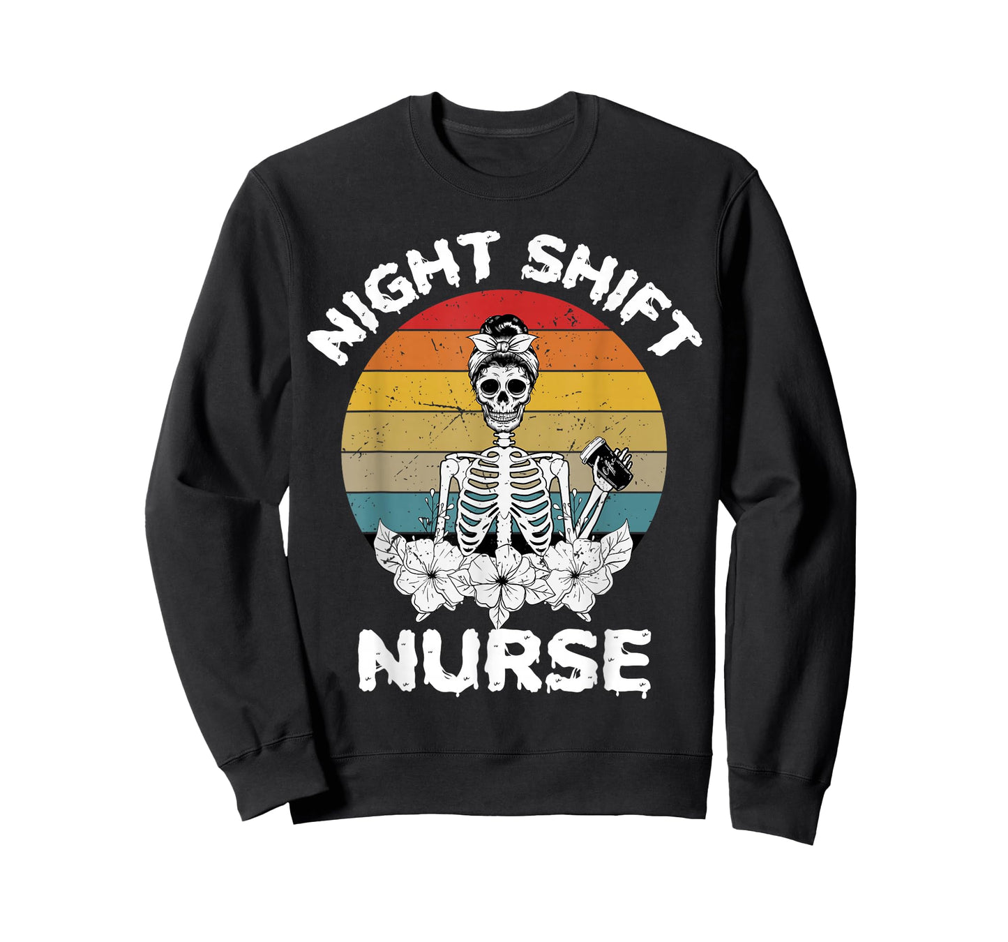 Funny Night Shift Nurse Skeleton Halloween RN Nurses Women T-Shirt