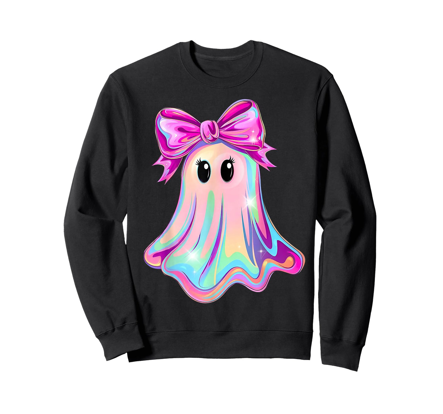 Funny Ghost Coquette Bow Spooky Season Halloween Tie Dye T-Shirt