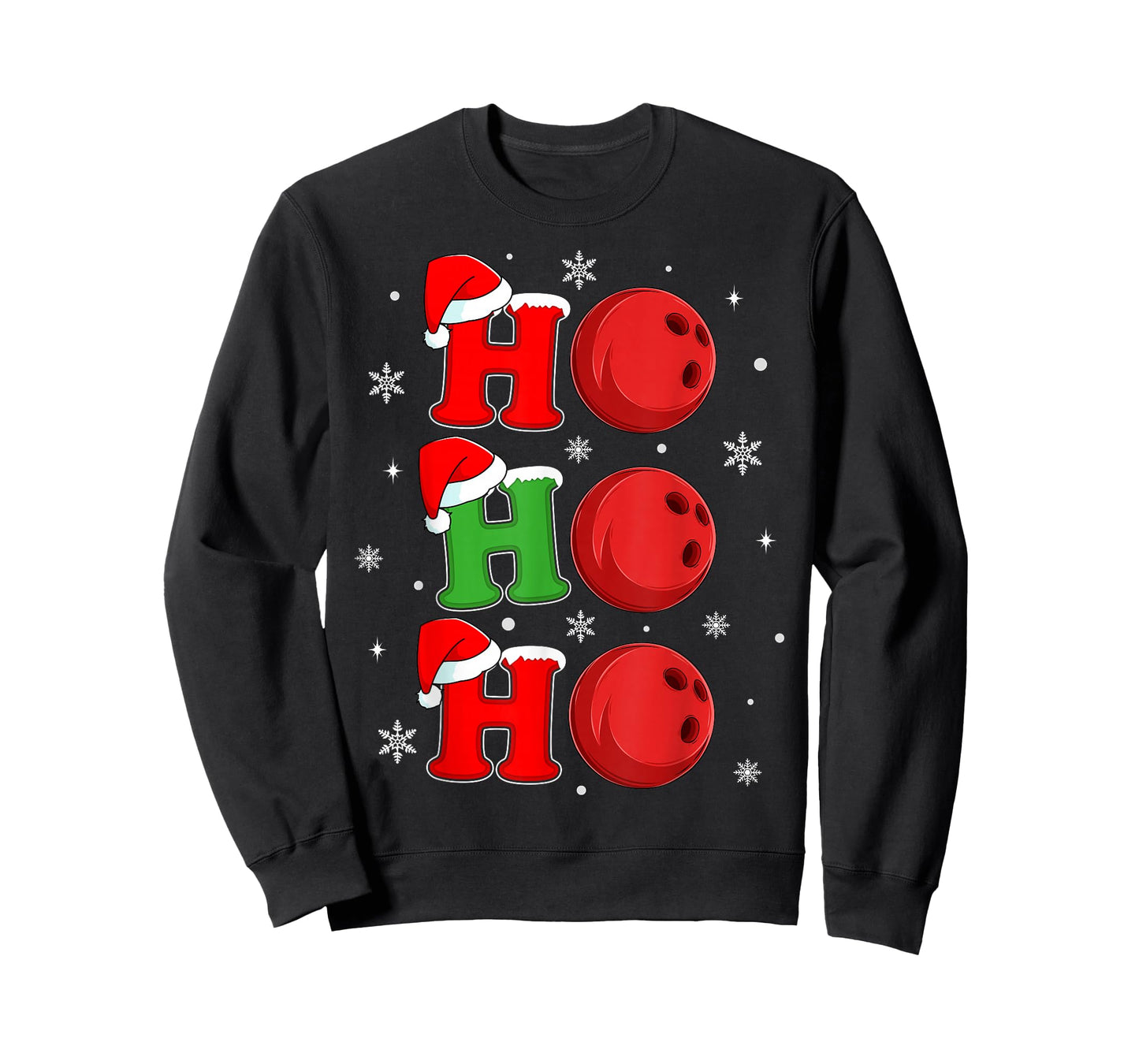 Ho Ho Ho Santa Bowling Ball Christmas Sports Player Xmas T-Shirt