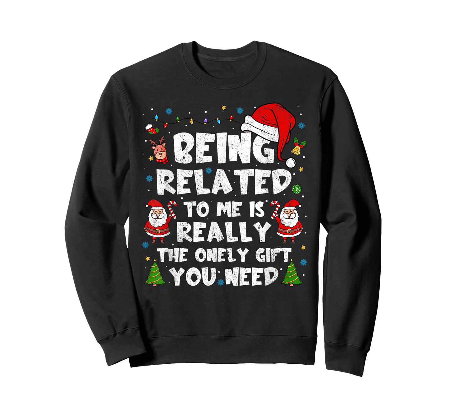 Funny Being Related to Me Xmas Matching Family T-Shirt