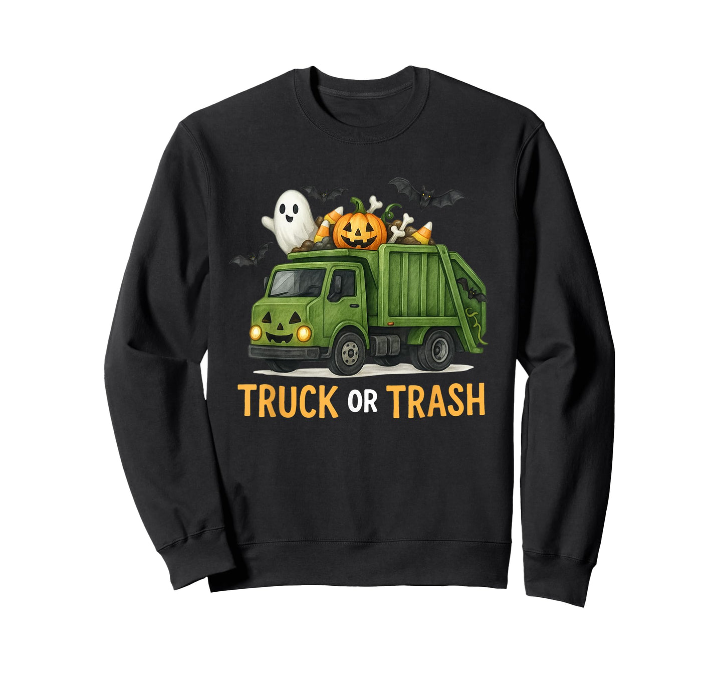 Halloween Garbage Truck or Trash Trick or Treat Truck Kids T-Shirt