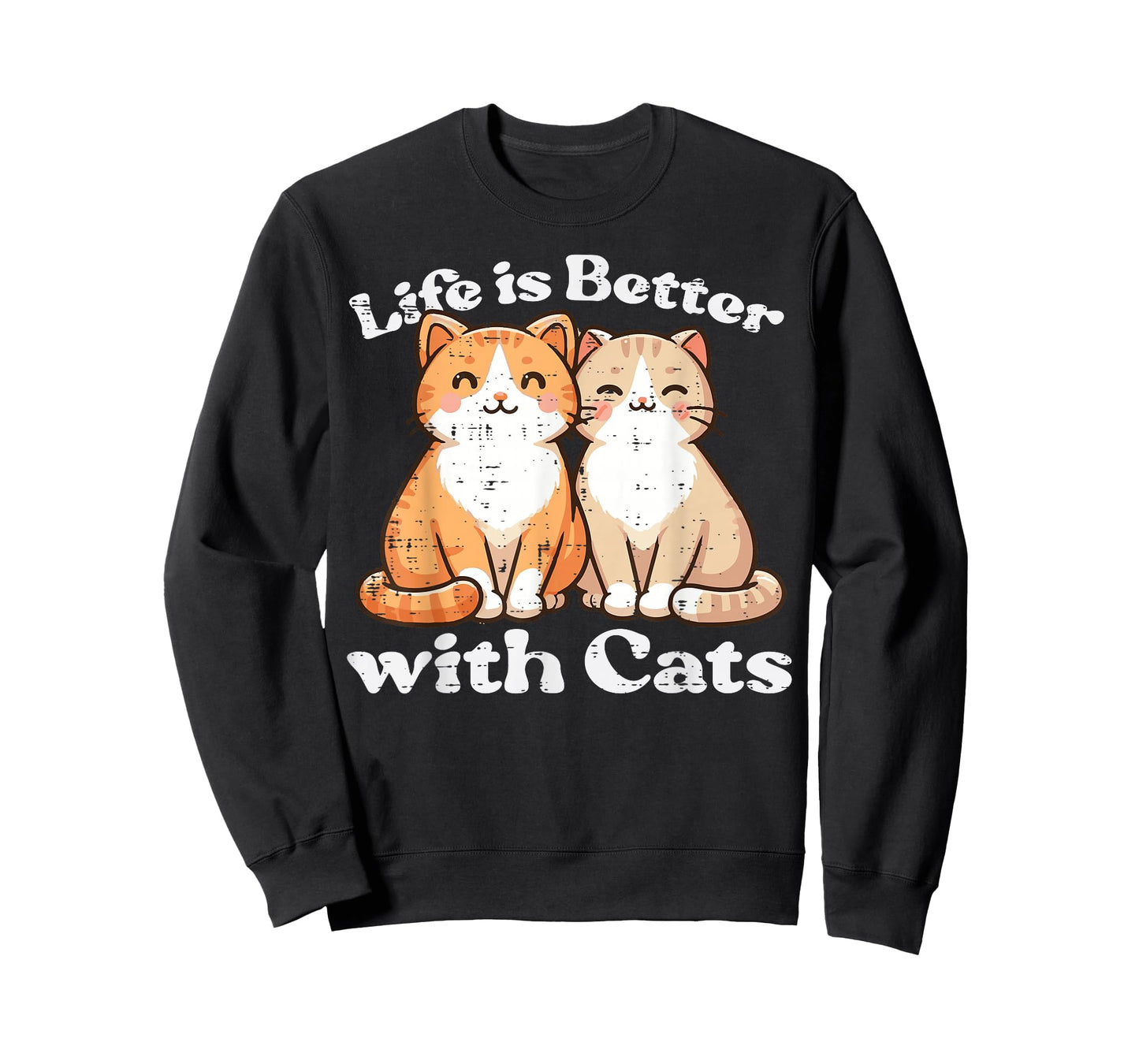 Life Is Better With Cats Cute Kitten Kitty Women Girls Kids T-Shirt