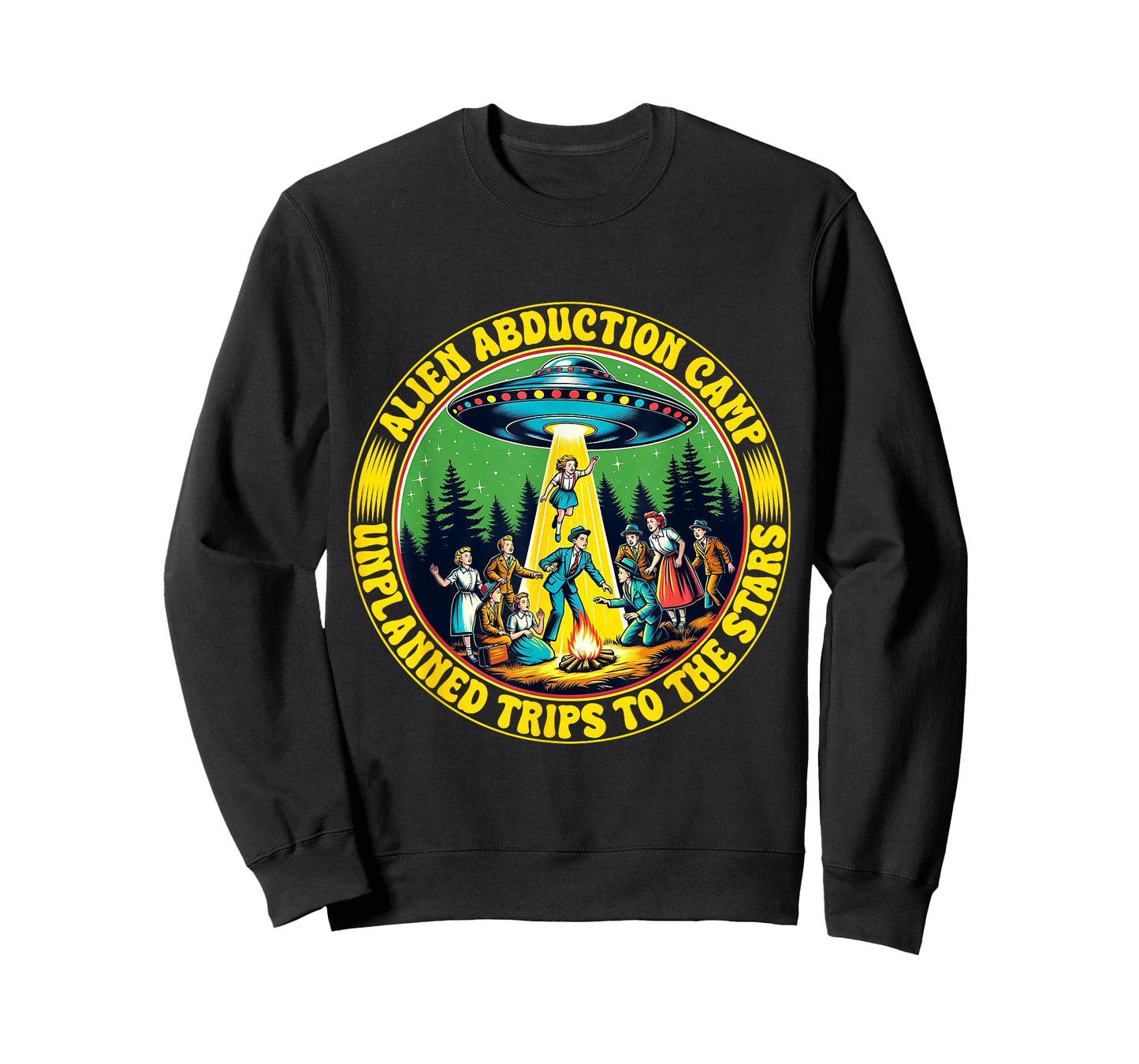 Alien Abduction Camp Shirt Vintage Retro UFO Funny Camper T-Shirt