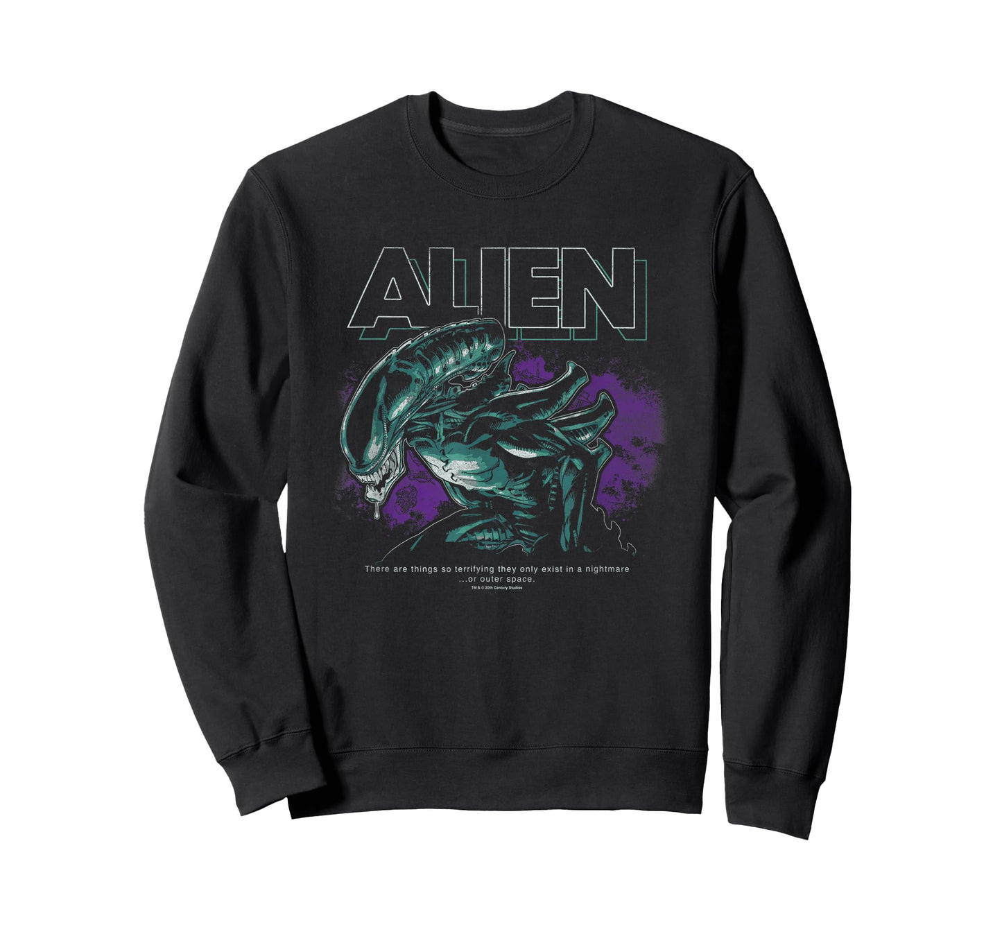 Aliens Iconic Xenomorph Nebula Distressed Big Chest Poster T-Shirt