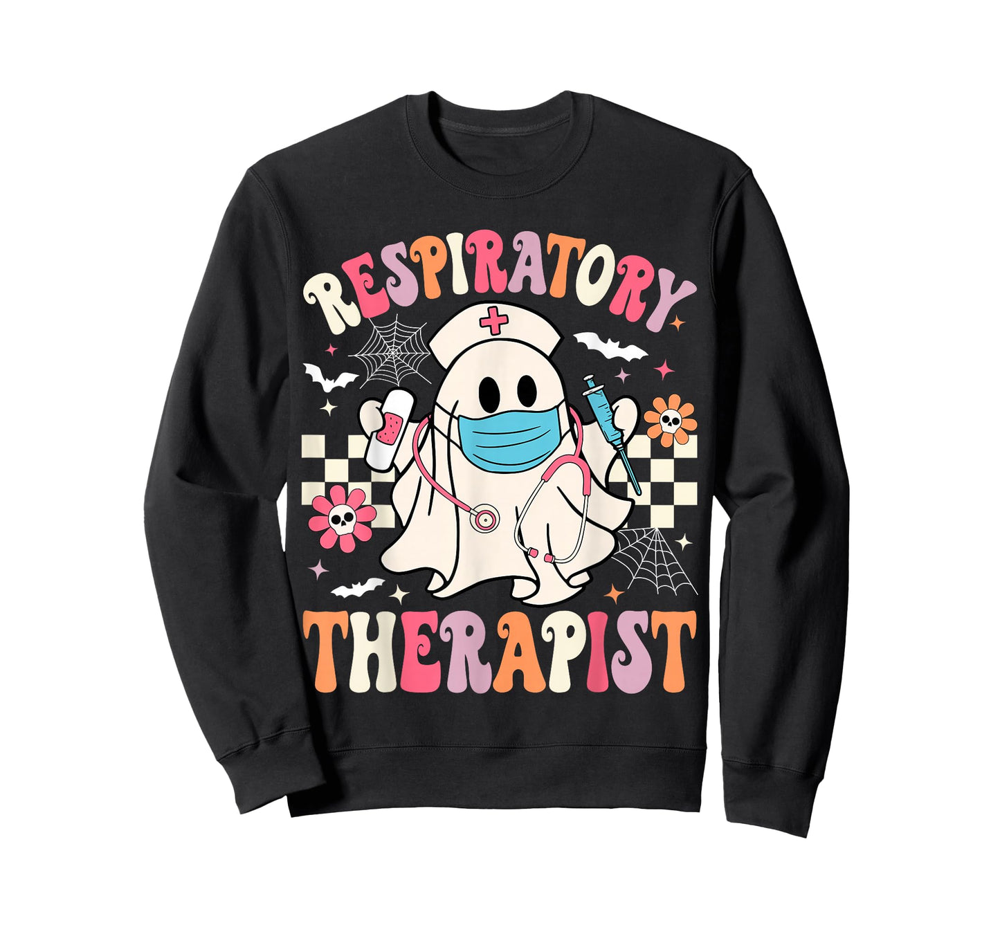 Groovy Spooky Respiratory Therapist Halloween RT Nurse T-Shirt