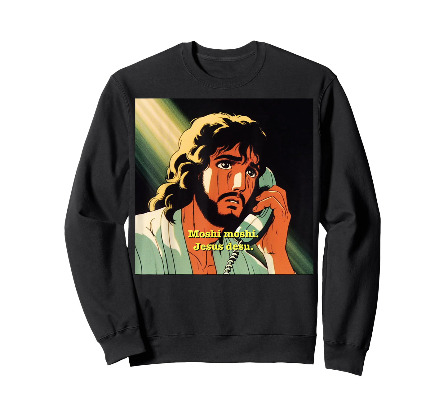 Funny Jesus Meme - Christian Anime Moshi Moshi T-Shirt